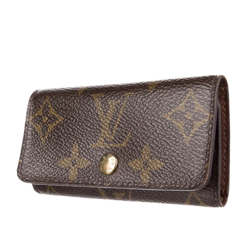 Louis Vuitton LV Coated Canvas Monogram Logo 3 Key Holder Wallet Cardholder